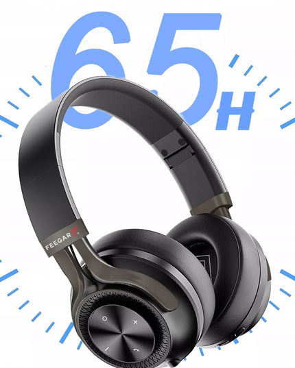 Belaidės ausinės Feegar AlphaBeat ANC 65H, juodos spalvos