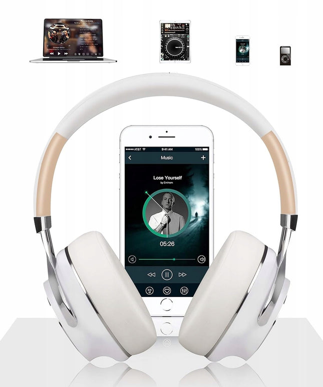 Belaidės Antausinės Ausinės FEEGAR AlphaBeat ANC 65H Baltos Bluetooth 5.4