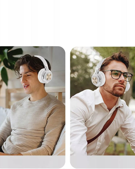Belaidės ausinės ant ausų FEEGAR AlphaBeat ANC 65H baltos spalvos Bluetooth 5.4