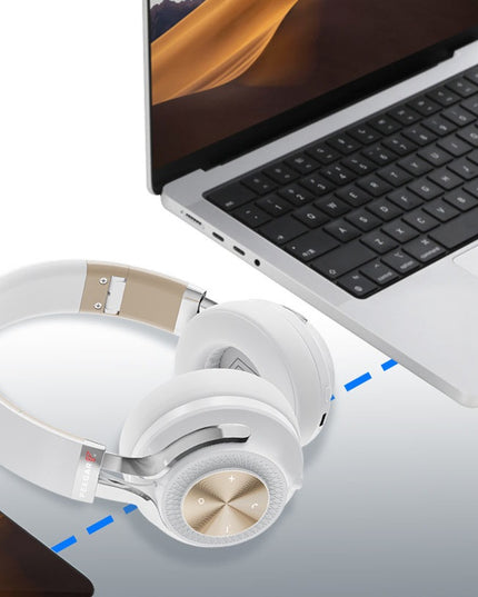 Belaidės Antausinės Ausinės FEEGAR AlphaBeat ANC 65H Baltos Bluetooth 5.4