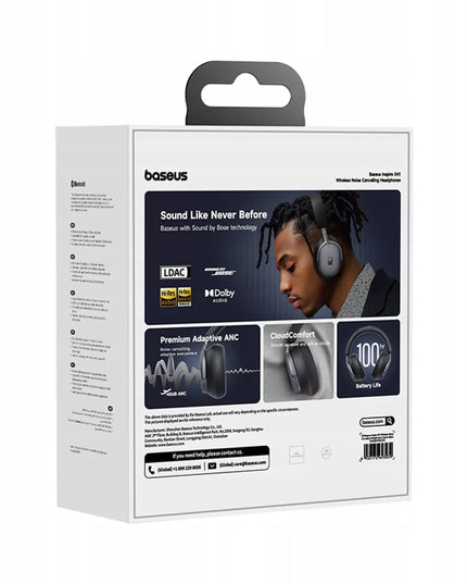 Belaidės ausinės Baseus Inspire XH1 Sound by Bose ANC Dolby