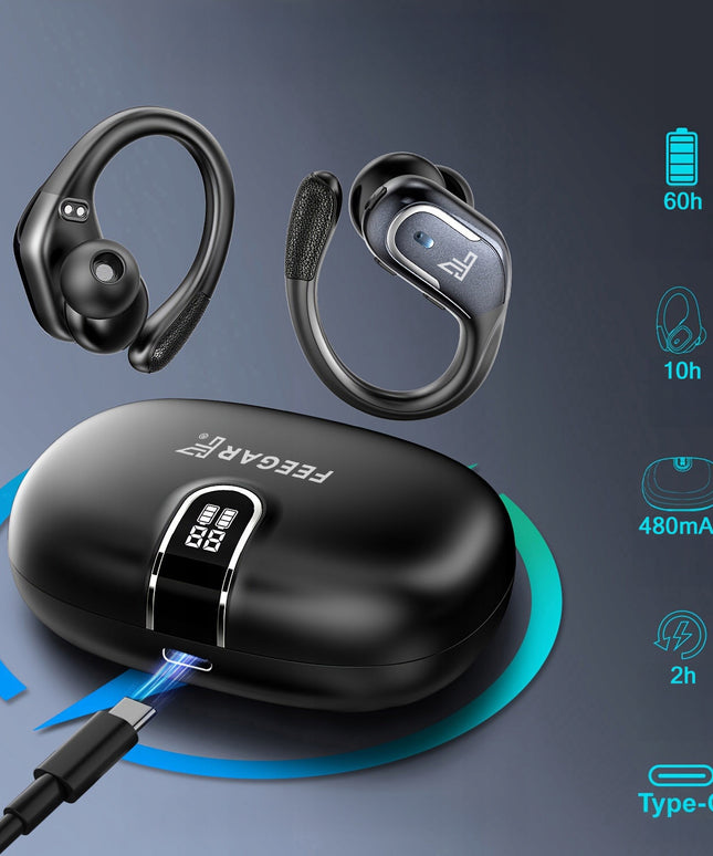 Belaidės ausinės FEEGAR SPORT Bluetooth 5.4 Baterija 70H Ausyse esančios IPX5