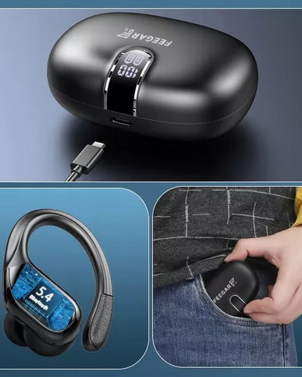 Belaidės ausinės FEEGAR SPORT Bluetooth 5.4 70 val. baterija įstatomos į ausis IPX5