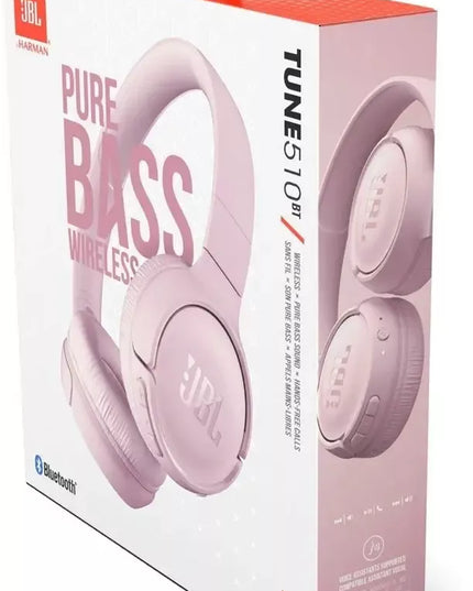 Belaidės ausinės JBL Tune 510BT, rožinės spalvos, Bluetooth