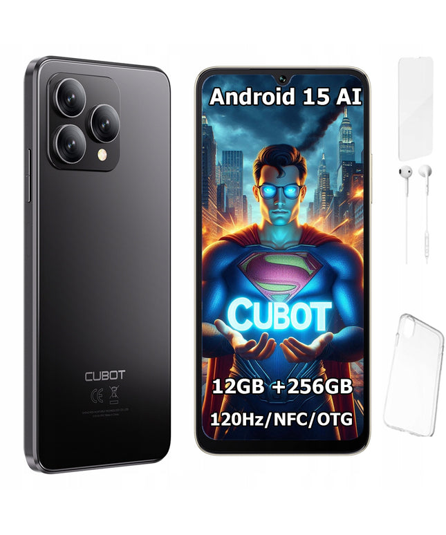 Išmanusis telefonas CUBOT A40 6,88" 12/256GB DUAL SIM NFC ANDROID 15 + Dėklas + Folija