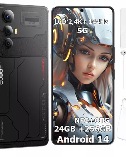 Išmanusis telefonas CUBOT MAX 5 24/256GB NFC DUAL SIM 5G 4G 6,95" OTG + DĖKLAS