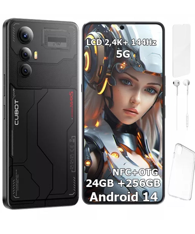 Išmanusis telefonas CUBOT MAX 5 24/256GB NFC DUAL SIM 5G 4G 6,95" OTG + DĖKLAS
