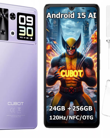 Išmanusis telefonas CUBOT P90 ANDROID 15 24/256GB NFC DUAL SIM 4G 6,88" DĖKLAS + PLĖVELĖ