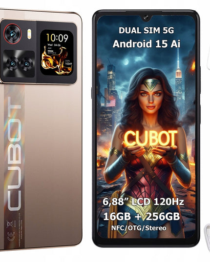 Išmanusis telefonas Cubot X100 5G Dual SIM 16/256GB Android 15 su dviem ekranais + dėklas