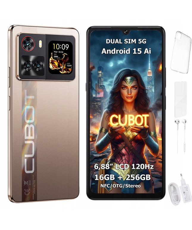 Išmanusis telefonas Cubot X100 5G Dual SIM 16/256GB Android 15 su dviem ekranais + dėklas