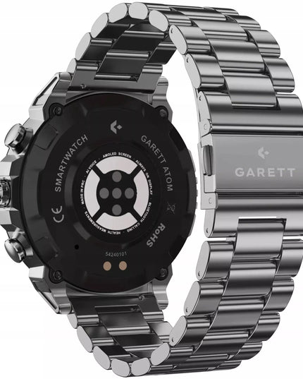 Išmanusis laikrodis Garett Atom 47mm AMOLED 1,43'' Sidabrinis + papildomas dirželis