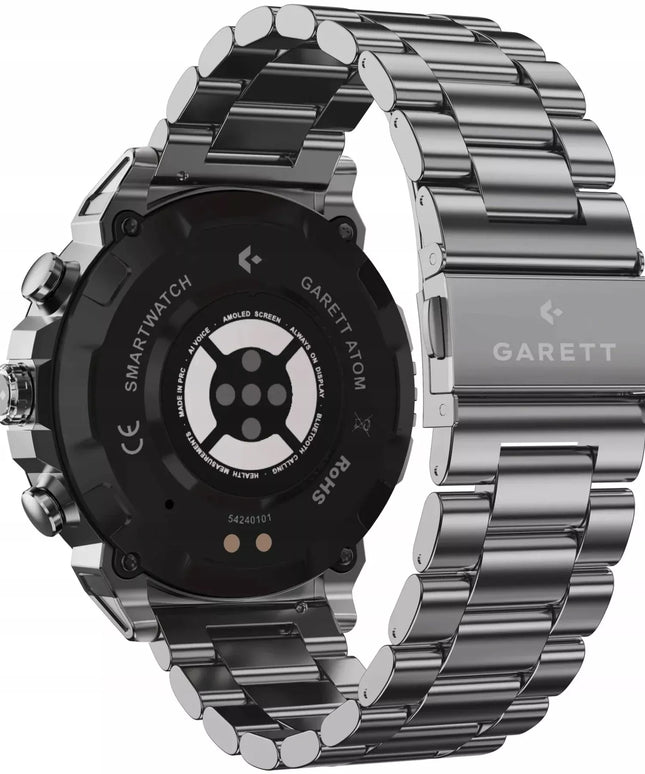 Išmanusis laikrodis Garett Atom 47mm AMOLED 1,43'' sidabrinis + papildomas dirželis