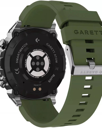 Išmanusis laikrodis Garett Atom 47mm AMOLED 1,43'' Sidabrinis + papildomas dirželis