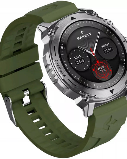 Išmanusis laikrodis Garett Atom 47mm AMOLED 1,43'' sidabrinis + papildomas dirželis