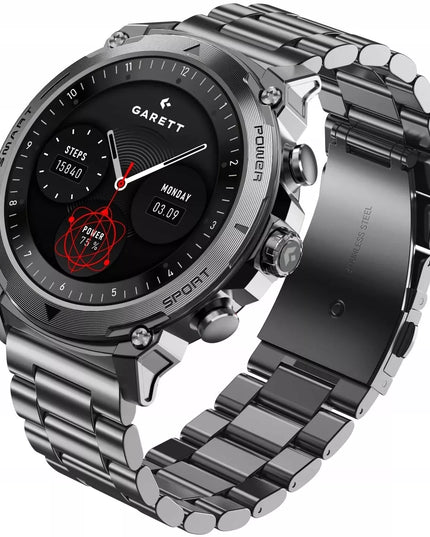 Išmanusis laikrodis Garett Atom 47mm AMOLED 1,43'' Sidabrinis + papildomas dirželis