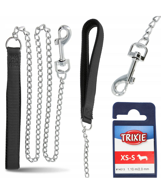 TRIXIE grandininis pavadėlis šunims, 1,1 m, XS-S dydis, patvarus metalinis