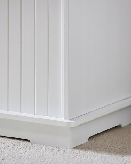 SoBuy Balta batų spintelė-suolas su 3 skyriais FSR30-W