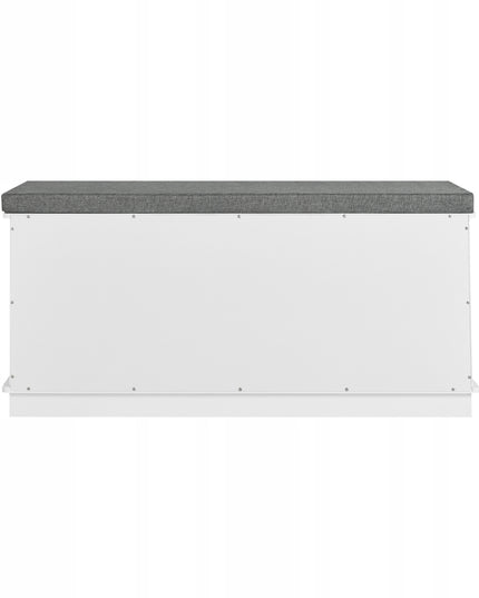 SoBuy Balta batų spintelė-suolas su 3 skyriais FSR30-W