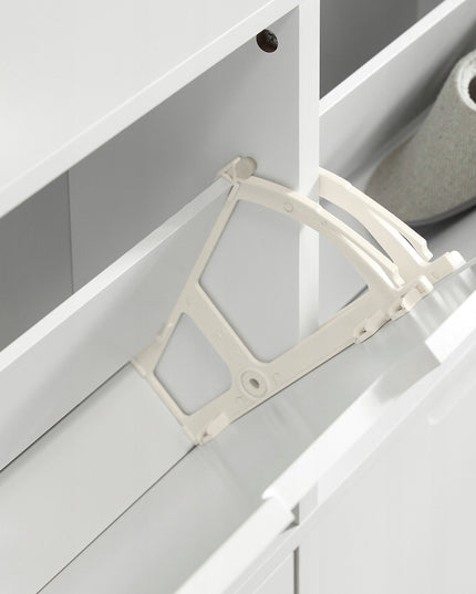 SoBuy Balta 4 durelių batų lentyna, prieškambario spintelė FSR100-W