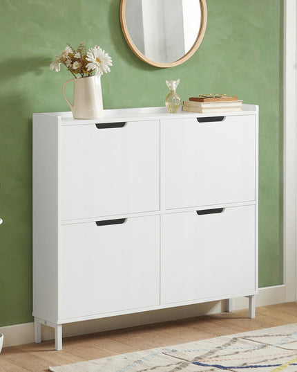 SoBuy Balta 4 durelių batų lentyna, prieškambario spintelė FSR100-W