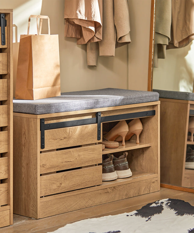 SoBuy Suolas su batų spintelė prieškambariui, ąžuolas FSR120-N