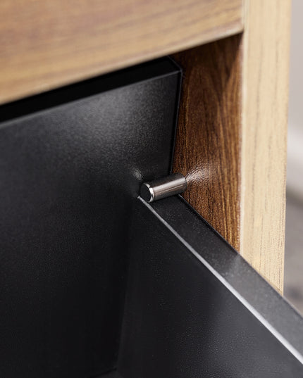 SoBuy Kavos staliukas ant ratukų su stalčiumi ir durelėmis Rudos spalvos FBT143-PF