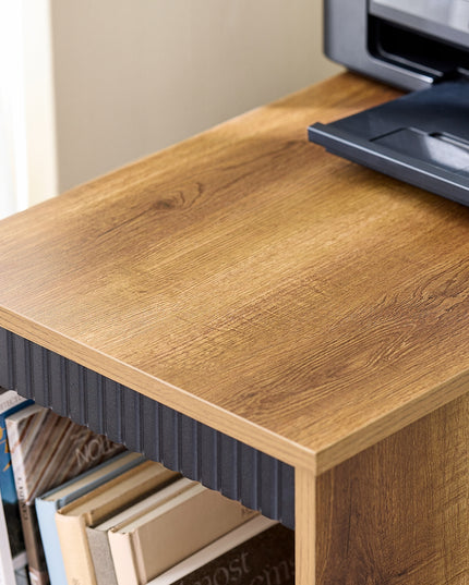 SoBuy Kavos staliukas ant ratukų su stalčiumi ir durelėmis Rudos spalvos FBT143-PF