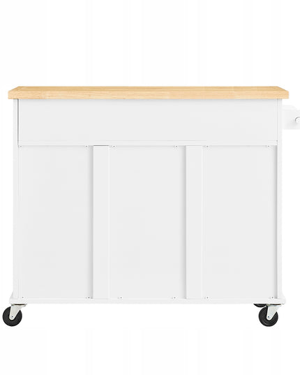 SoBuy Apatinė virtuvinė salos tipo spintelė su stalčiais ir spintelėmis, balta FKW100-WN