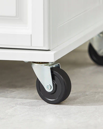 SoBuy Apatinė virtuvinė salos tipo spintelė su stalčiais ir spintelėmis, balta FKW100-WN