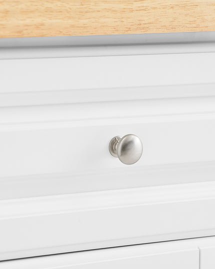 SoBuy Apatinė virtuvinė salos tipo spintelė su stalčiais ir spintelėmis, balta FKW100-WN