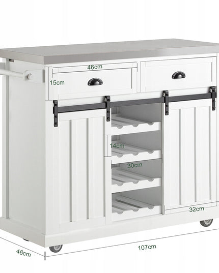 SoBuy Virtuvinė spintelė su stumdomomis durimis ir vyno lentyna FKW94-W