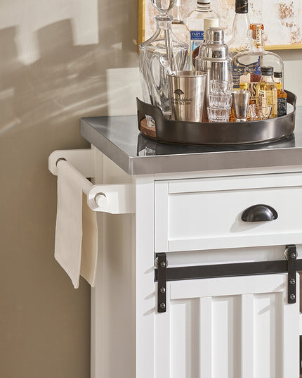 SoBuy Virtuvinė spintelė su stumdomomis durimis ir vyno lentyna FKW94-W