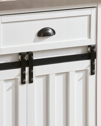 SoBuy Virtuvinė spintelė su stumdomomis durimis ir vyno lentyna FKW94-W