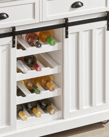 SoBuy Virtuvinė spintelė su stumdomomis durimis ir vyno lentyna FKW94-W