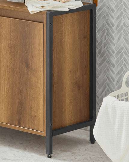 SoBuy Vonios spintelė po praustuvu, su lentynomis už durų BZR63-PF