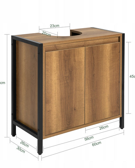 SoBuy Vonios spintelė po praustuvu, su lentynomis už durų BZR63-PF