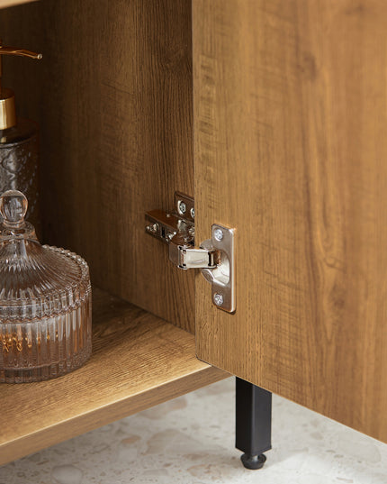 SoBuy Vonios spintelė po praustuvu, su lentynomis už durų BZR63-PF