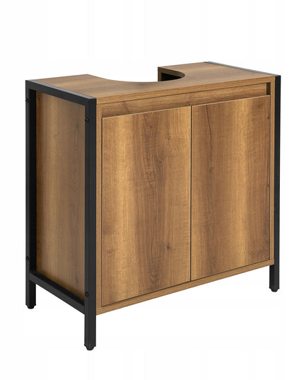 SoBuy Vonios spintelė po praustuvu, su lentynomis už durų BZR63-PF