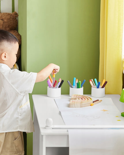 SoBuy Rinkinys Stalas ir Kėdė Piešimui, Lentyna, Rašomasis Stalas, Vaikams KMB60-W