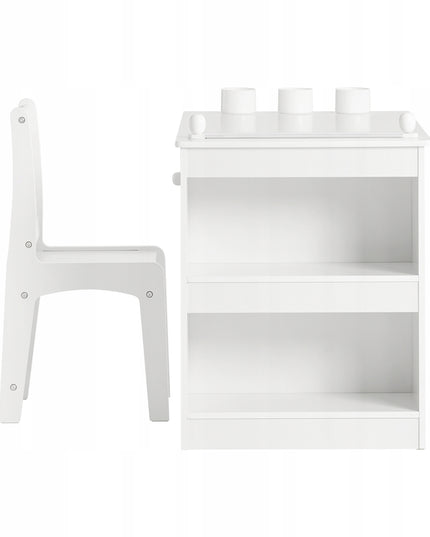 SoBuy Rinkinys Stalas ir Kėdė Piešimui, Lentyna, Rašomasis Stalas, Vaikams KMB60-W