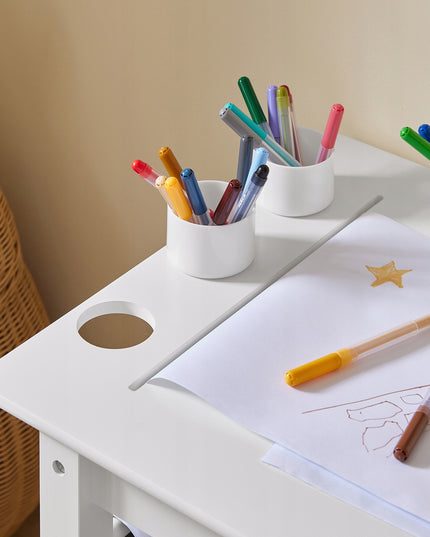 SoBuy Rinkinys Stalas ir Kėdė Piešimui, Lentyna, Rašomasis Stalas, Vaikams KMB60-W