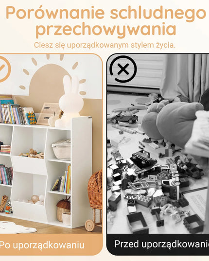 SoBuy vaikiška knygų ir žaislų lentyna, pastatoma, balta, KMB55-W