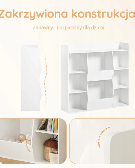 SoBuy vaikiška knygų ir žaislų lentyna, pastatoma, balta, KMB55-W