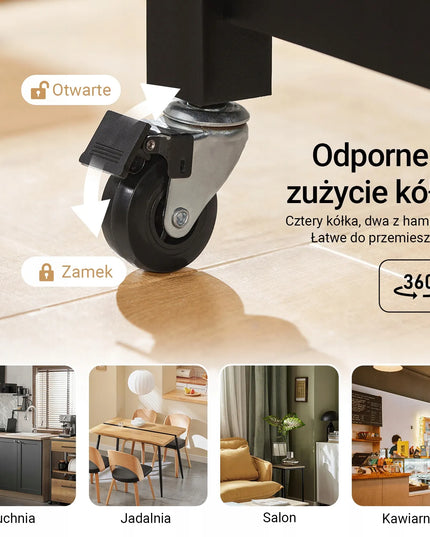 SoBuy virtuvės sala, baro spintelė su lentynomis ir stalčiais FKW74-SCH