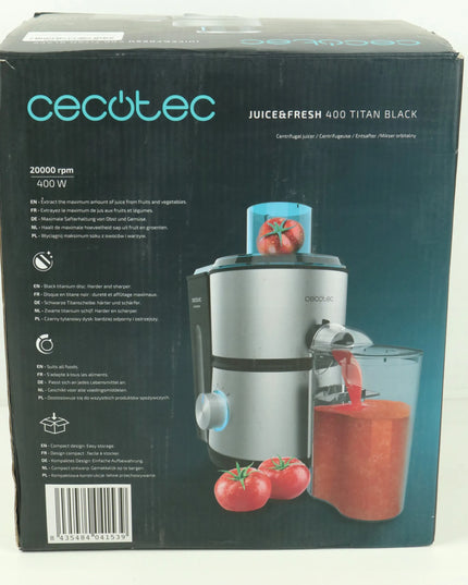 Sulčiaspaudė Cecotec Juice & Fresh 400 Titan Black 400W