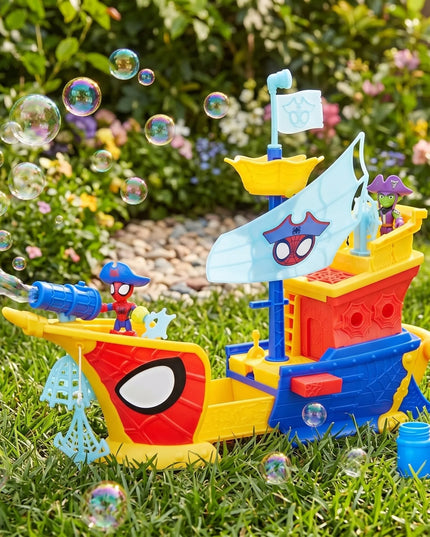 Hasbro „Spidey“ Marvel piratų laivas su muilo burbulais, „Disney Jr.“ žaislas