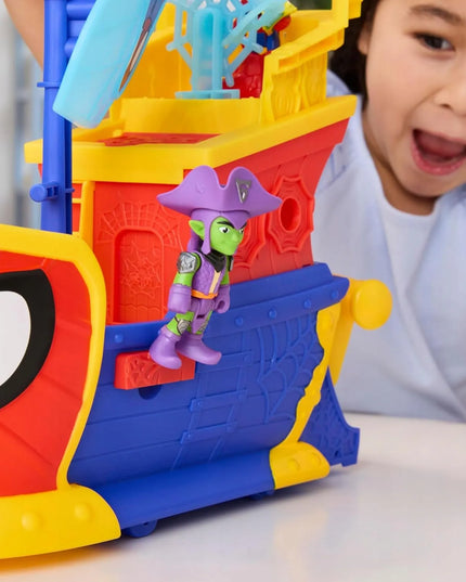 Hasbro „Spidey“ Marvel piratų laivas su muilo burbulais, „Disney Jr.“ žaislas