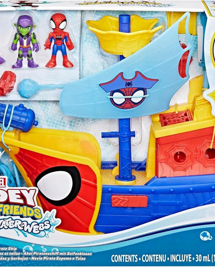 Hasbro „Spidey“ Marvel piratų laivas su muilo burbulais, „Disney Jr.“ žaislas