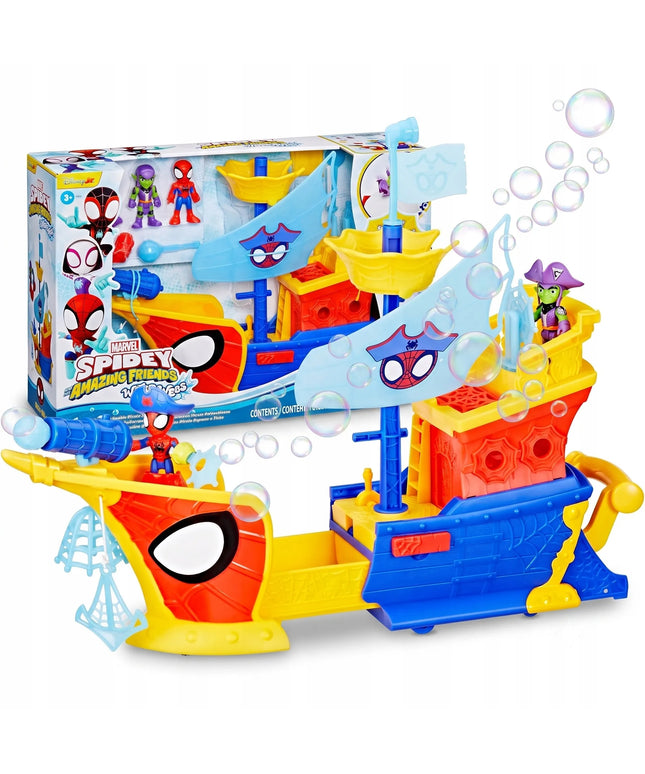 Hasbro „Spidey“ Marvel piratų laivas su muilo burbulais, „Disney Jr.“ žaislas