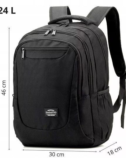 Vyriška sportinė kuprinė Zagatto, juoda, skirta nešiojamam kompiuteriui iki 17 col.